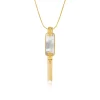 Ashanti rectangular mother-of-pearl pendant necklace – white