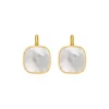 Ashanti square sleeper earrings – white
