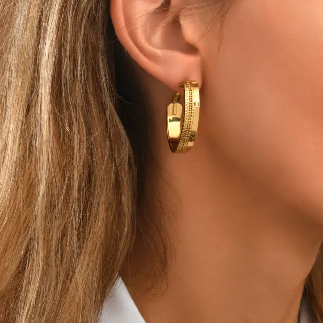 Ashanti thin hoop earrings – gold-plated