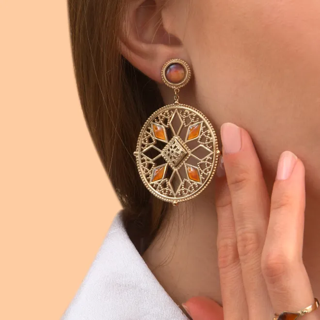 Atria clip-on earrings - tortoiseshell