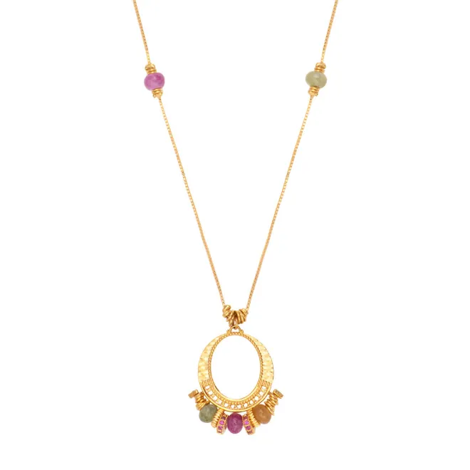 Avola adjustable long necklace - multicoloured