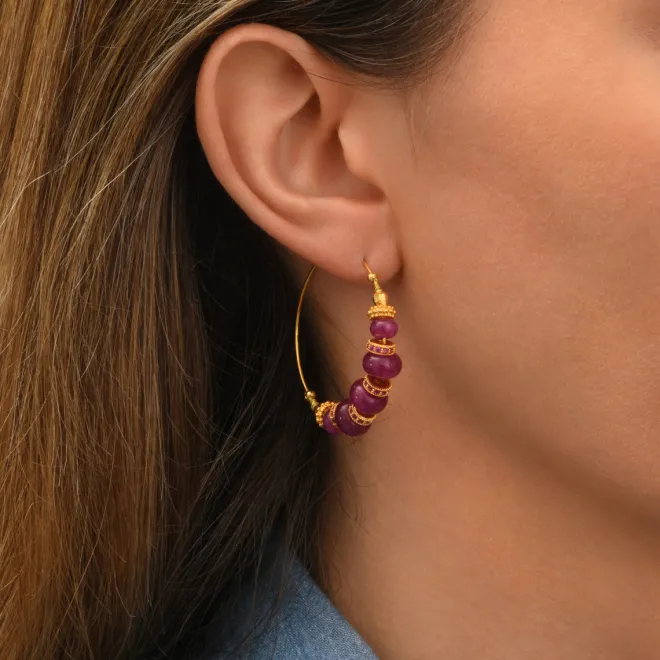 Avola hoop earrings - violet