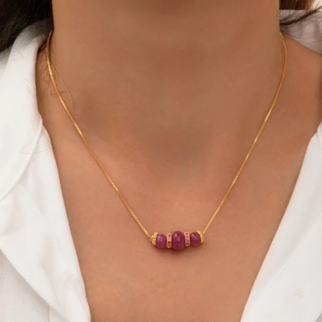 Avola pendant necklace - purple
