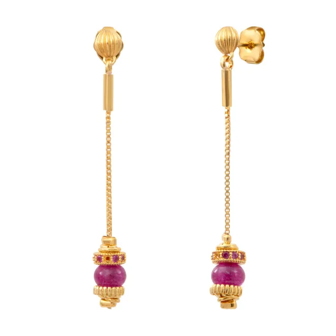 Avola pierced stud earrings - violet