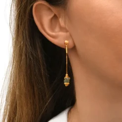 Avola pierced stud earrings - blue