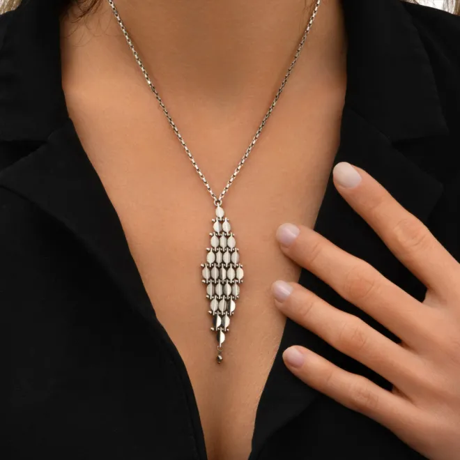 Babylon Adjustable Pendant Necklace - Silver