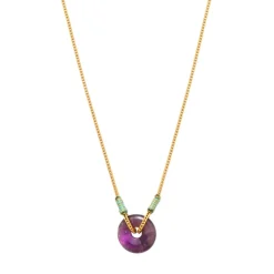 Babylon Adjustable Pendant Necklace - Purple