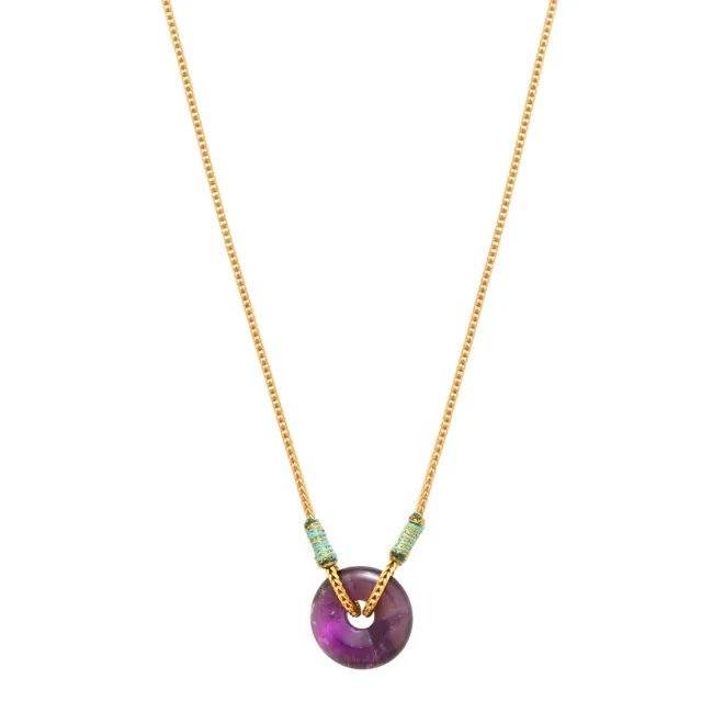 Babylon Adjustable Pendant Necklace - Purple