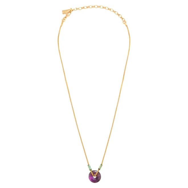 Babylon Adjustable Pendant Necklace - Purple