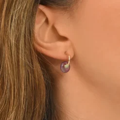 Babylon hoop earrings - violet