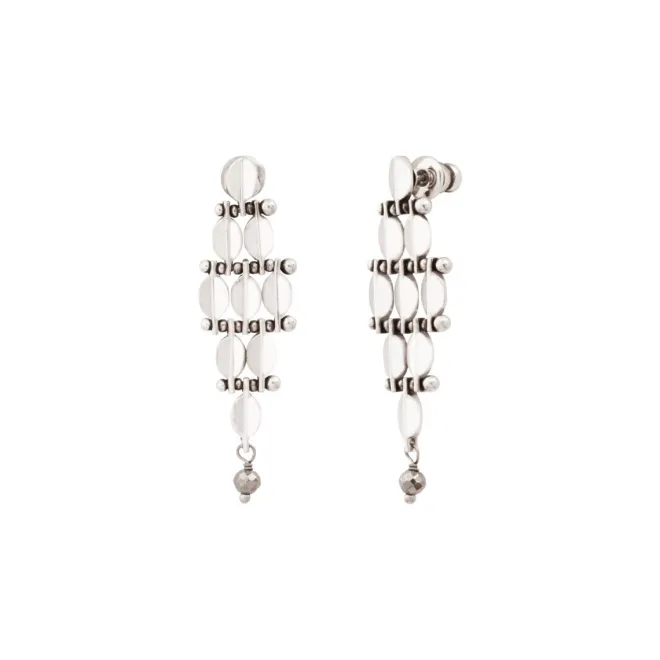 Babylon pierced post drop earrings - silver