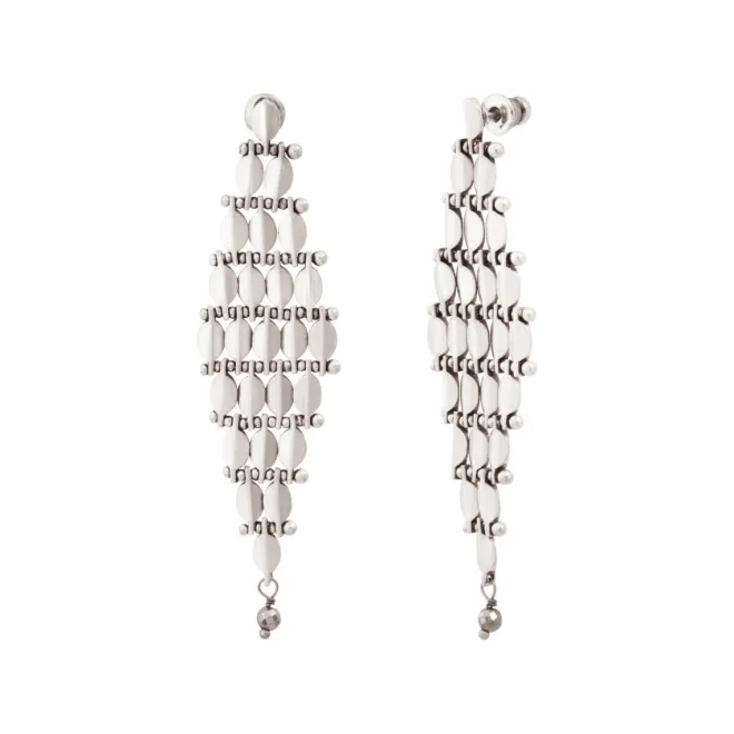 Babylon pierced stud earrings - silver