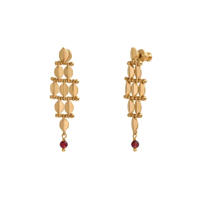 Babylon pierced stud earrings - gold