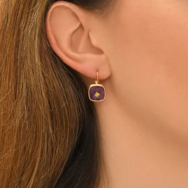 Babylon sleeper earrings - violets