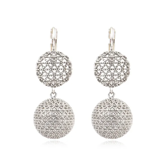 Betty double sleeper earrings - silver
