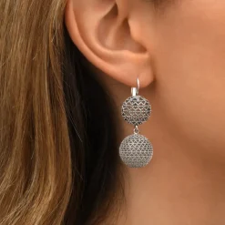 Betty double sleeper earrings - silver