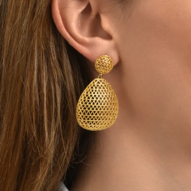 Betty pierced drop earrings - gold