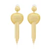 Betty pierced stud earrings in metal and chains - gold-plated