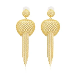 Betty pierced stud earrings in metal and chains - gold-plated