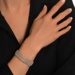 Betty Thin Cuff Bracelet - Silver