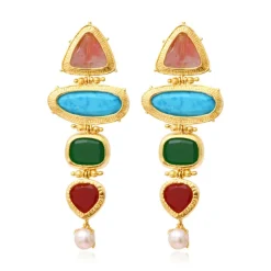Byzance clip-on earrings – multicoloured