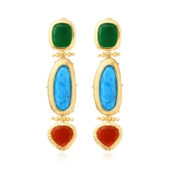 Byzance long clip-on earrings – multicoloured