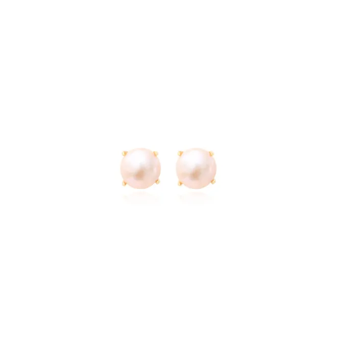 Byzance pierced stud earrings – pearl