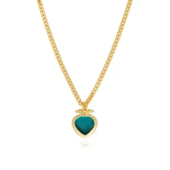 Byzantium pear pendant necklace – blue