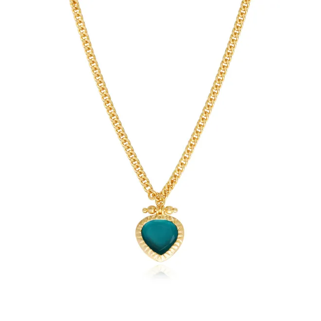Byzantium pear pendant necklace – blue