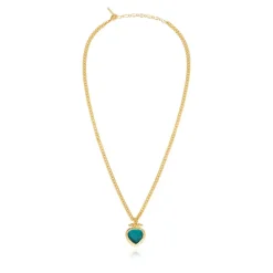 Byzantium pear pendant necklace – blue