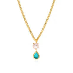 Byzantium teardrop pendant necklace – blue