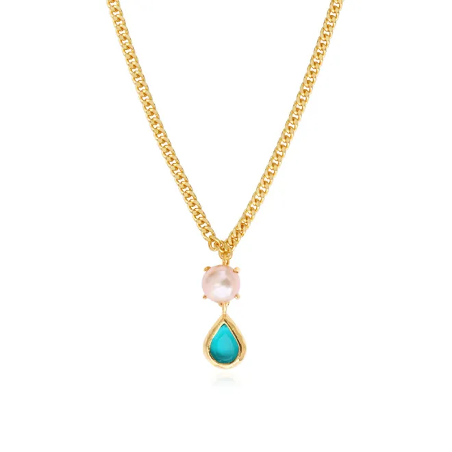 Byzantium teardrop pendant necklace – blue