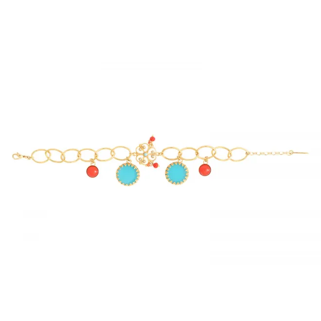 Capraia charm chain bracelet - turquoise