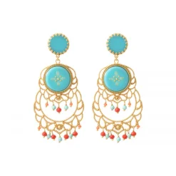 Capraia clip-on earrings - turquoise