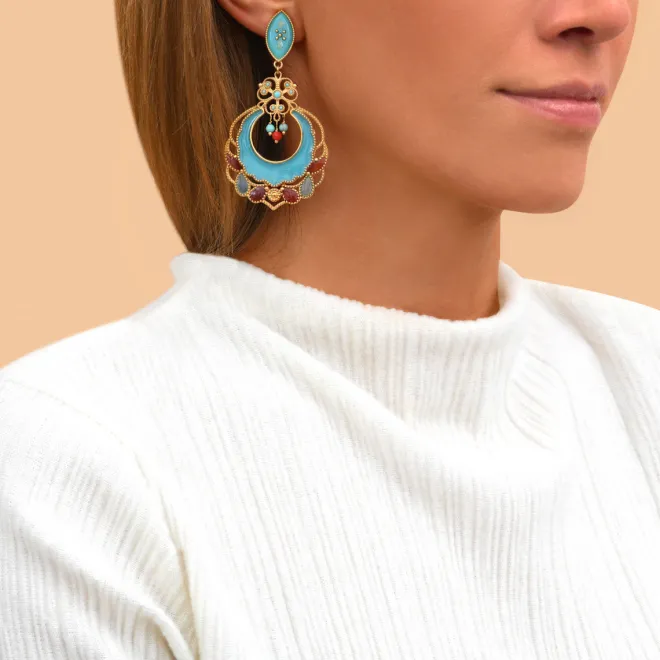 Capraia pierced stud earrings - turquoise