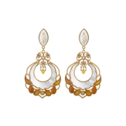 Capraia pierced stud earrings - white