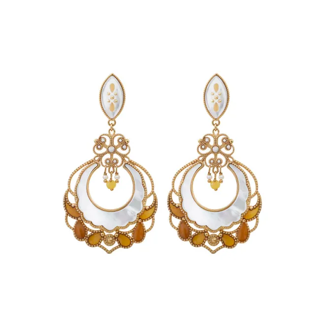 Capraia pierced stud earrings - white
