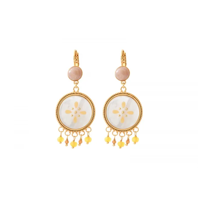 Capraia thin sleeper earrings - white