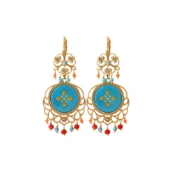 Capraia wide sleeper earrings - turquoise