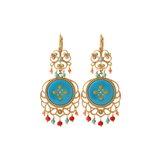 Capraia wide sleeper earrings - turquoise
