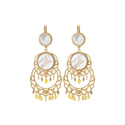 Capraia wide sleeper earrings - white