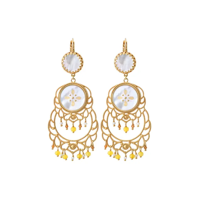 Capraia wide sleeper earrings - white