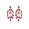 Chiara baroque pierced stud earrings - fuchsia pink