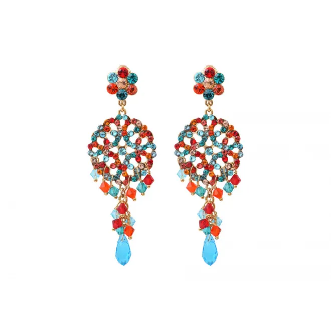 Chiara dangling pierced stud earrings - red