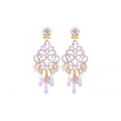Chiara fine stud earrings for pierced ears - violet