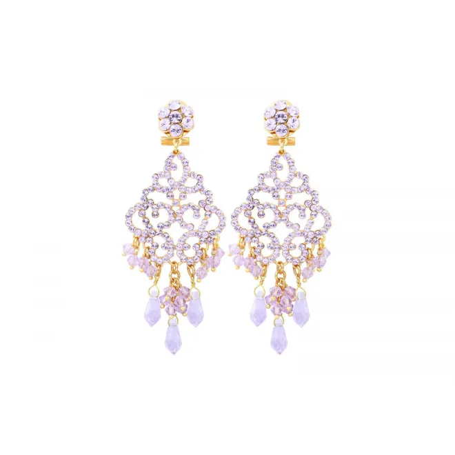 Chiara fine stud earrings for pierced ears - violet