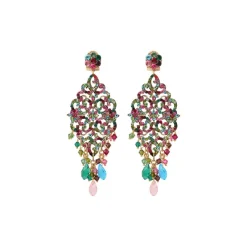 Chiara flower stud earrings - multicoloured