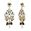 Chiara pierced sleeper stud earrings - black and white