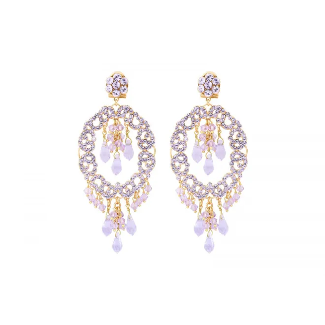 Chiara pierced stud drop earrings - violet