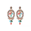 Chiara pierced stud earrings - red and turquoise